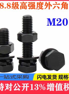 天宝8.8级外六角螺栓M20螺丝套装