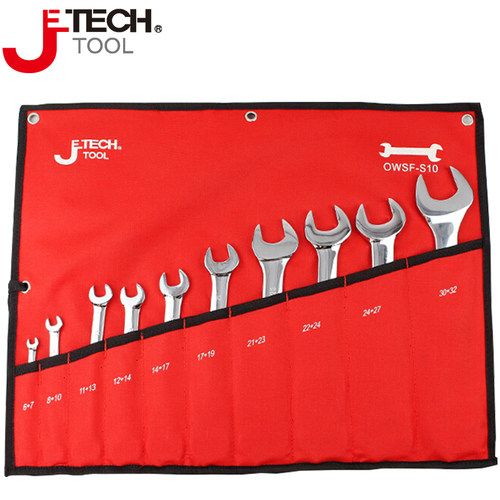 捷科10支装镜抛双开呆扳手套装