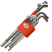 内六方扳手六角扳子 球头镀铬套装 捷科内六角扳手套装 带接杆9支装