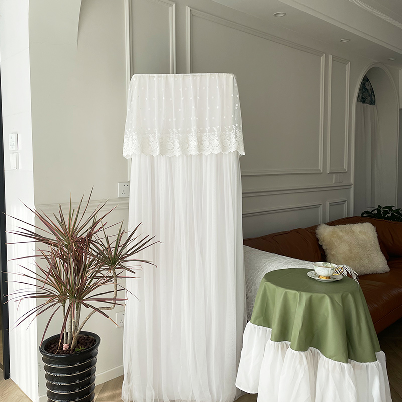 奶白色方柜机空调罩蕾丝空调套