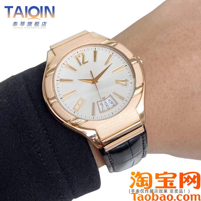 原装适用手工定制鳄鱼皮表带伯爵POLO系列G0A31159真皮手表带21mm