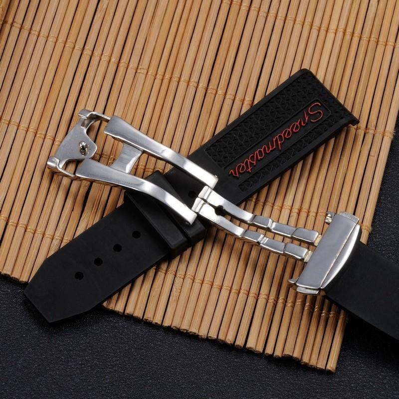 原装适用硅胶表带欧米茄欧米伽海马超霸326胶带22mm黑OMG