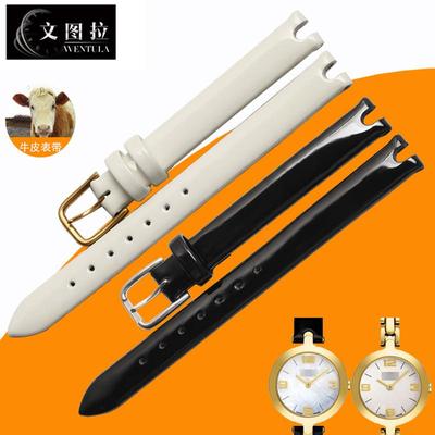 原装适用真皮表带天梭T003时尚系列专用表带T003.209女手表带