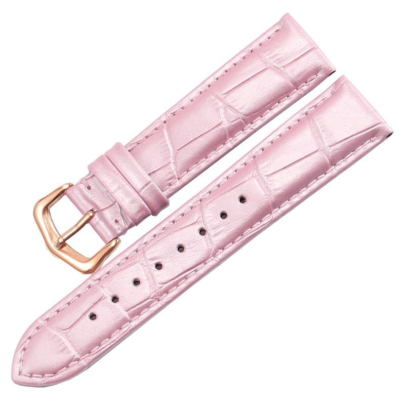 原装适用真皮手表带卡地亚坦克红色皮带浪琴罗西尼dw天梭针扣表链