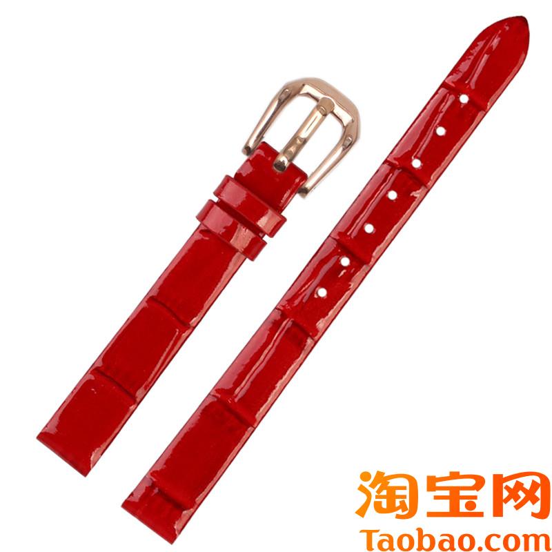 原装适用女纤薄真皮手表带小号表链伯爵欧米茄ELLE蔻驰COACH11mm1