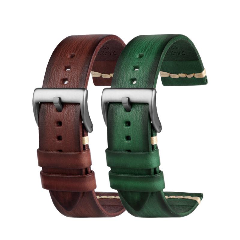 原装适用Gucci古驰G-TIMELESS系列小蜜蜂绿色真皮手表带复古表链