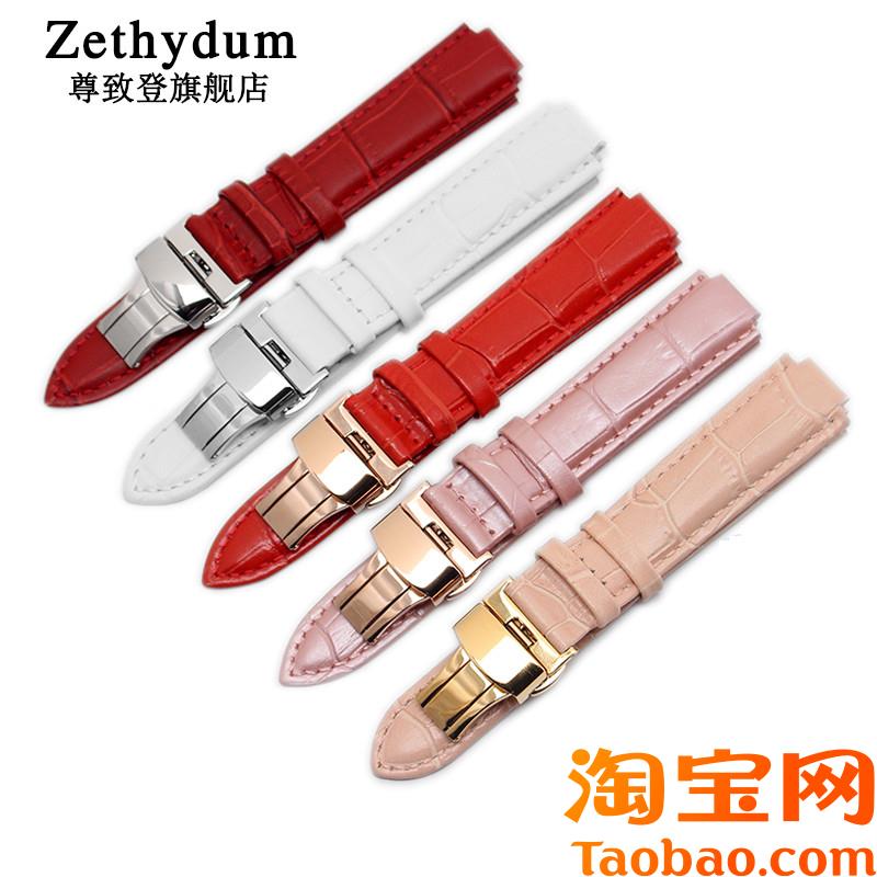 原装适用鳄纹真皮手表带卡西欧SHE-3034飞亚达心弦LA8402/8406系