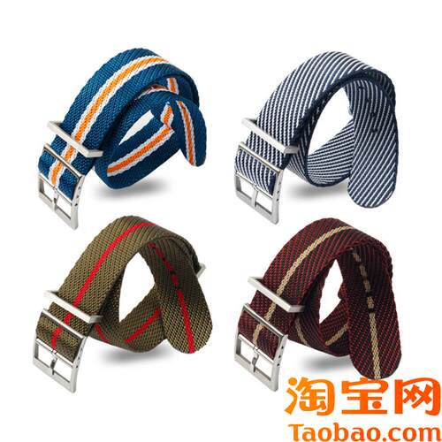 原装适用精工百年灵劳力士黑绿水鬼帝陀小红花NATO通用尼龙手表带