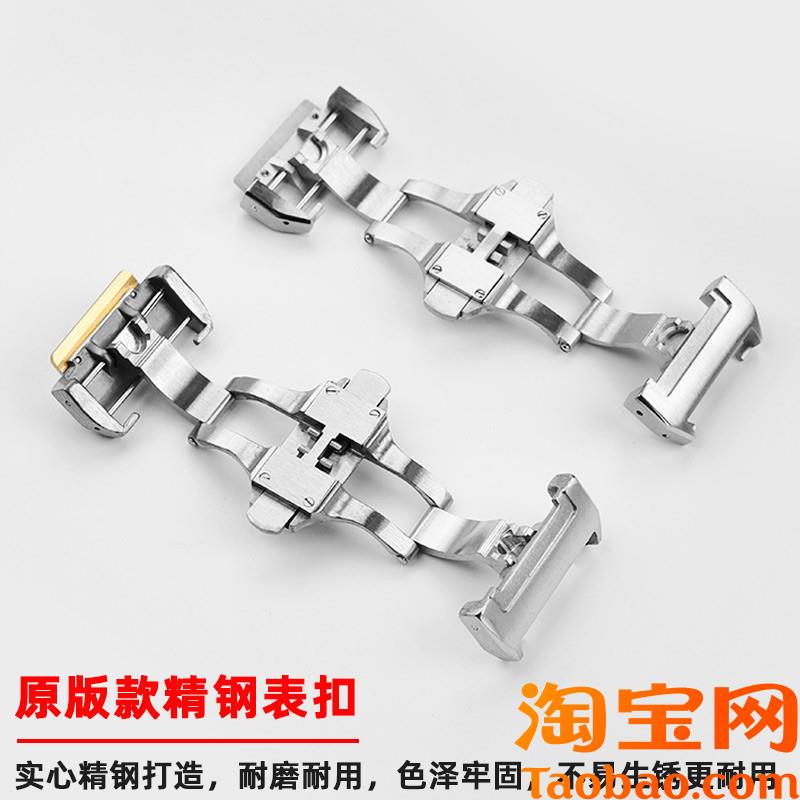 原装适用卡地亚山度士桑托斯Santos100男女商务真皮手表带2023mm