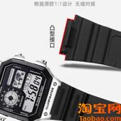 适用卡西欧小方块树脂表带男AE 216 1200 原装 1300 108凸口硅