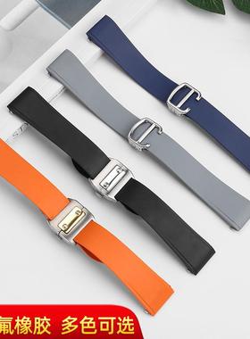 原装适用卡地亚新款山度士W2SA0009桑托斯原版快拆氟橡胶手表带男