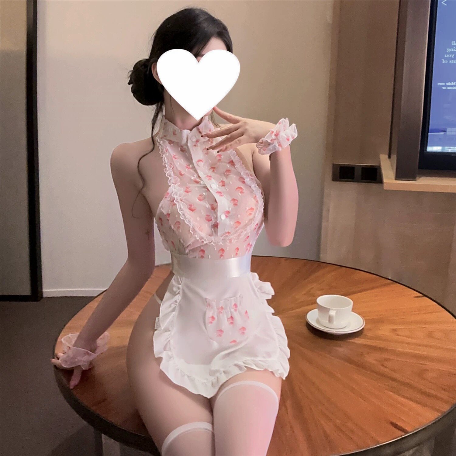 性感女仆制服内衣套装可爱厨娘围裙纯欲扮演甜美睡衣粉色女佣qqny