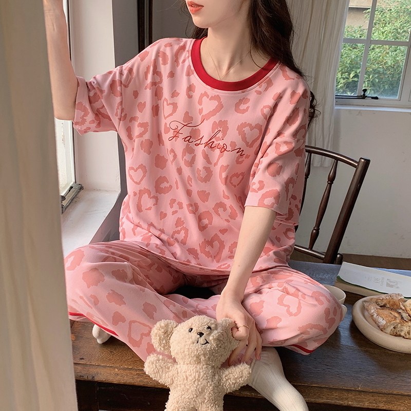 芬腾休女士夏季长裤短袖莫代尔纯棉带胸垫可外穿家居服睡衣套装,女士内衣/男士内衣/家居服,睡衣/家居服套装,淘宝优惠券,粉丝福利购,淘宝优惠卷