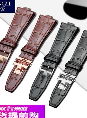 适用原厂江诗丹顿纵横四海系列表带真皮男47450小牛皮表带防水手