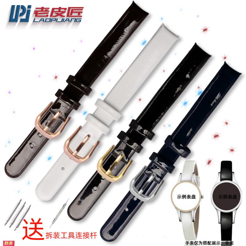 适用原装适用CK女表带K43231/43232/43235/43236真皮表带弧形10mm