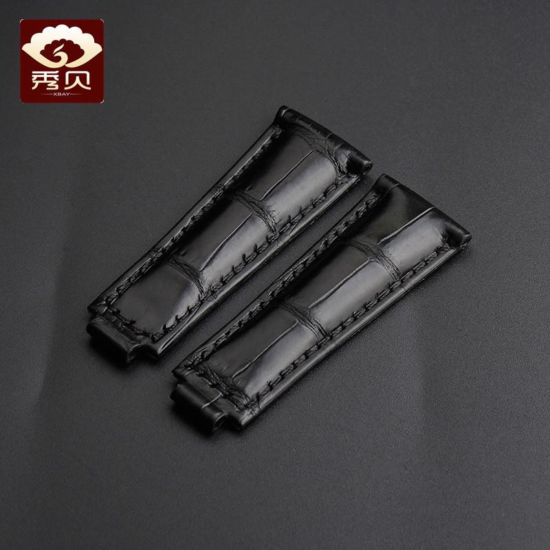 适用原厂鳄鱼皮表带竹节纹鳄鱼皮皮带可订制手工带劳力士表带