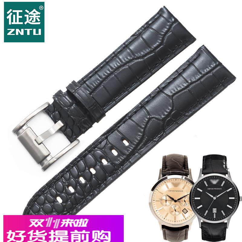 适用原厂阿玛尼真皮表带AR2447/AR2434手表配件男款女表链22mm