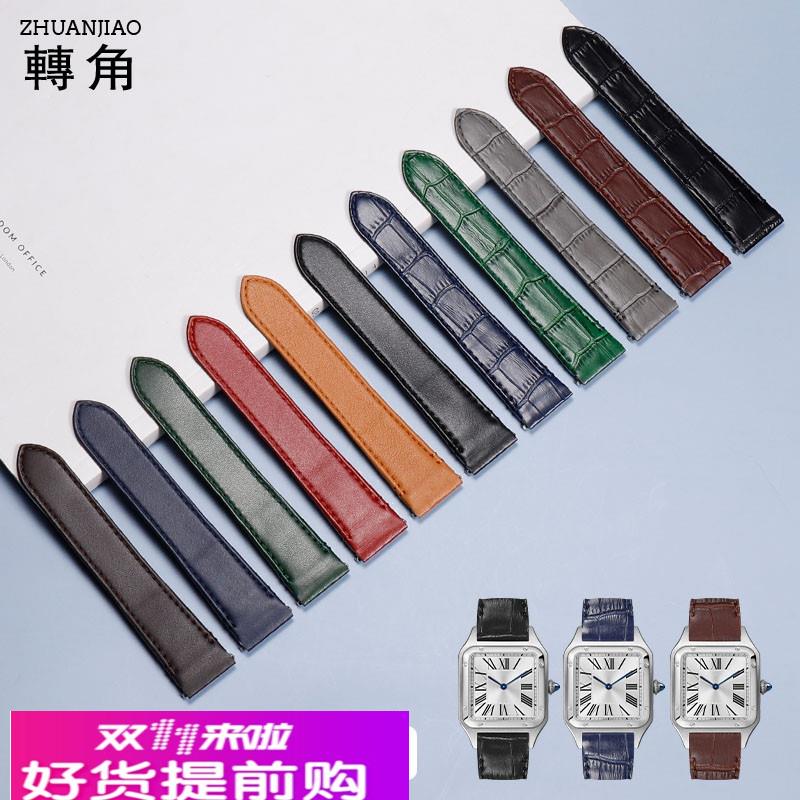 适用原厂卡地亚新山度士快拆真皮表带中号坦克桑托斯W2SA0007/9男