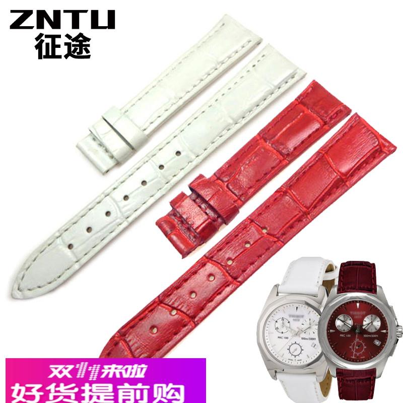 适用原厂天梭娉驰表带女款T008217AT22真皮PRC100红牛皮带17-14