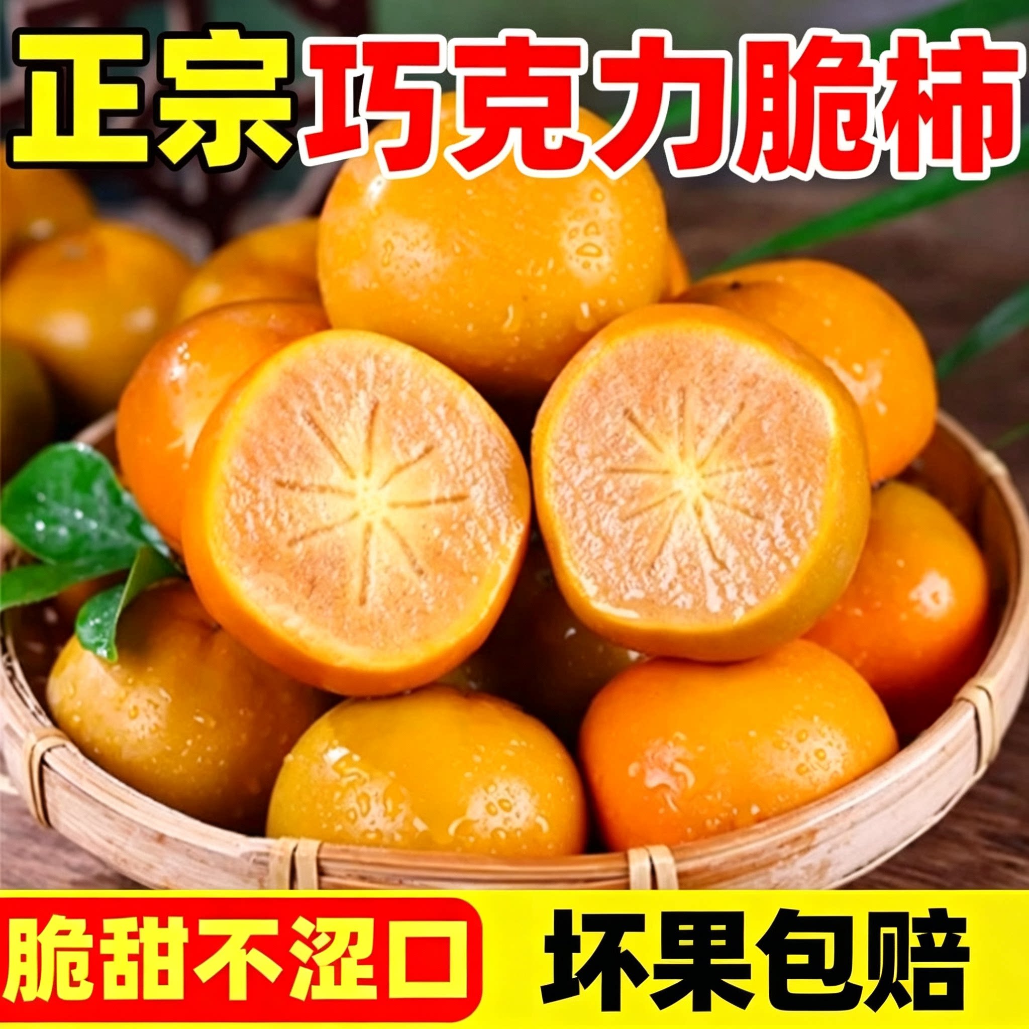 巧克力脆柿脆甜爽口冰糖心新鲜硬柿子应季水果