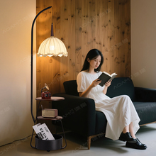 中古风落地灯高级感置物架一体美式复古卧室书房客厅沙发旁氛围灯