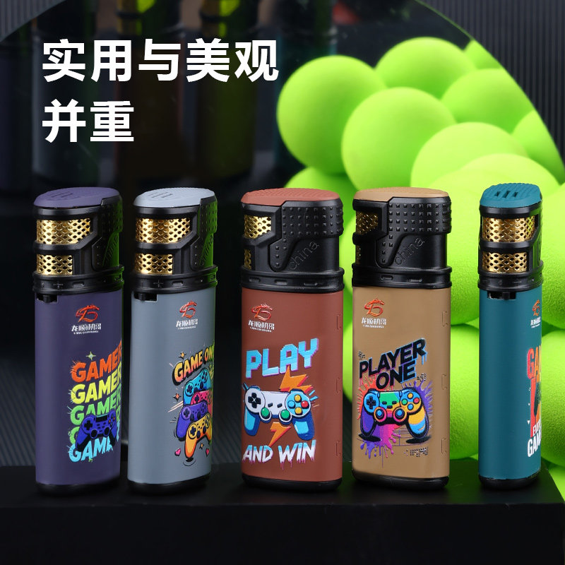 高颜值蓝焰直冲防风打火机礼盒装适合送男女礼物创意打火机一次性图片