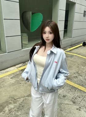 KTDA美式复古基础百搭夹棉夹克外套男女春秋新款宽松秋季情侣上衣