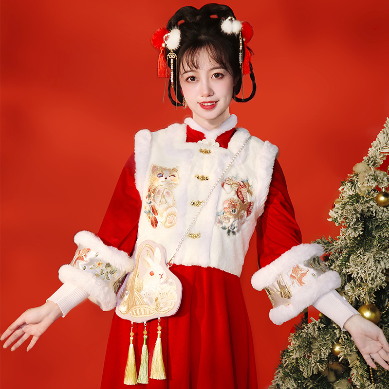 听月小筑2022冬加绒比甲汉服