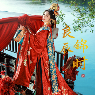 听月小筑【良辰锦时全套】原创女宋制汉服婚服重工刺绣凤冠霞帔