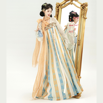 唐制汉服女齐胸破裙日常通勤套装