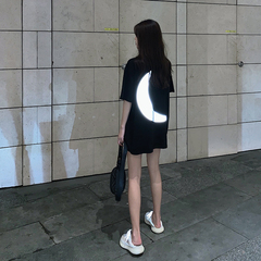 Real shot and real price new Korean glittering moon girl student short sleeve