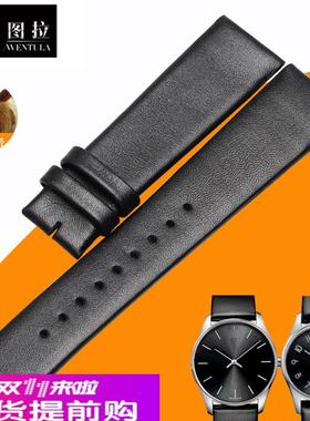 适配原厂真皮表带代用CK表带K4D211K4D231K4D221专用手表带男女