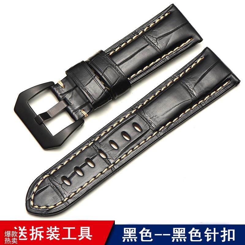 转角适配沛纳海鳄鱼纹n手表带男士胖大海真皮手表链针扣222426mm