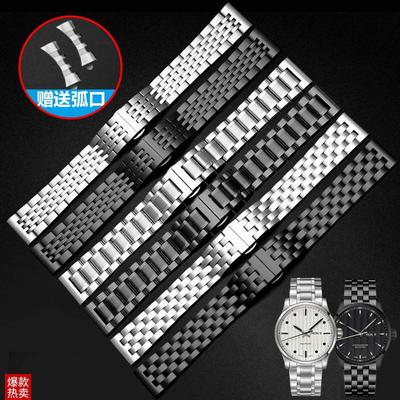 TKN精钢手表带适用l美度MIDO橙舵手指挥官8600贝伦赛丽M005黑22mm