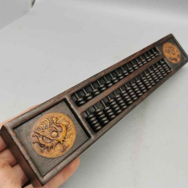 古玩收藏木质长型和田玉珠算盘算数送礼珠心算道具家居摆件