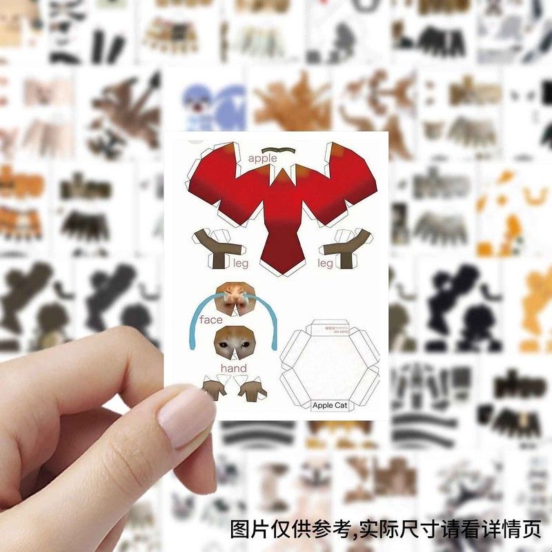 144张猫meme纸模图纸贴纸猫咪3D打印图纸贴画趣味手工创意装饰diy
