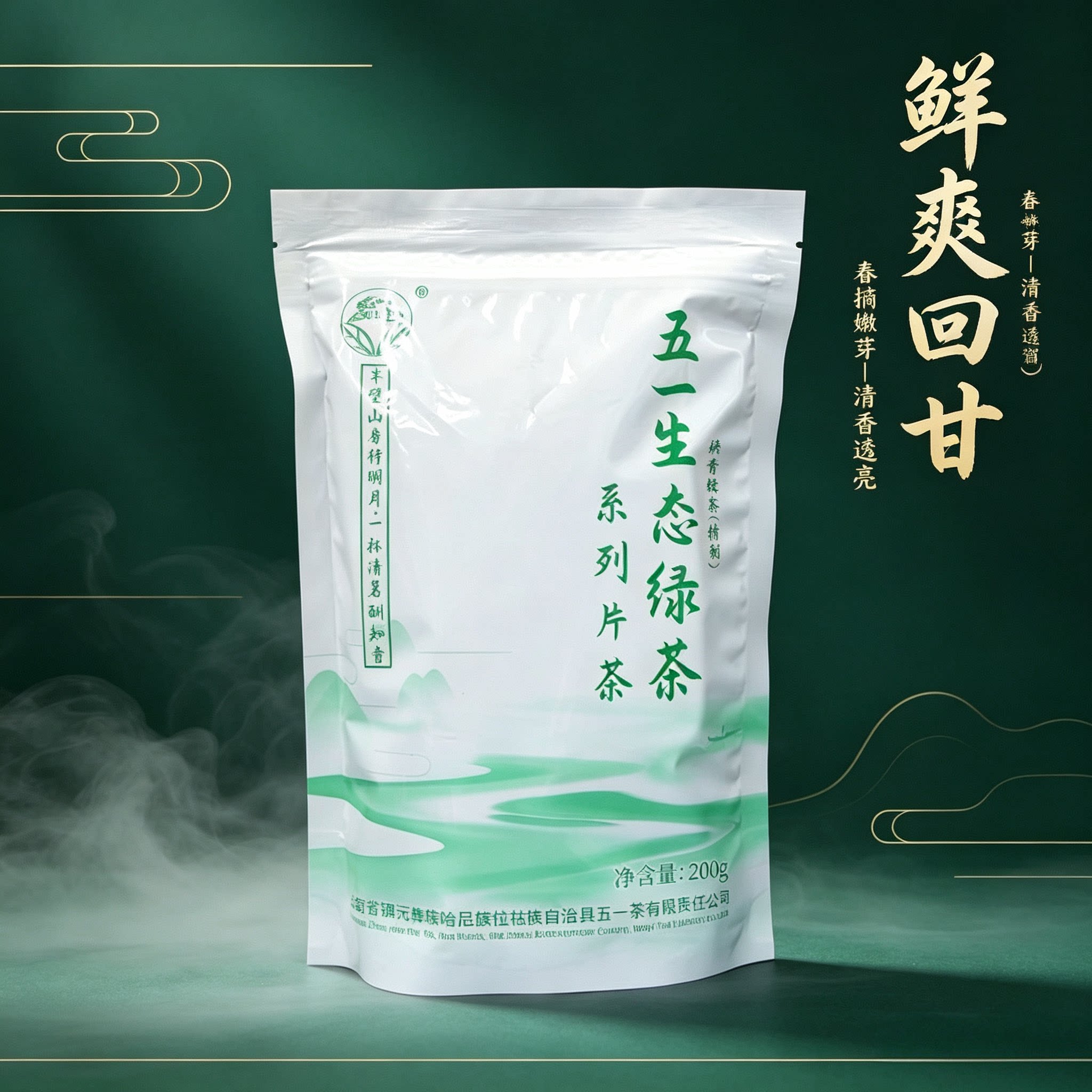 玻璃杯产品清香回甘绿茶200g普洱