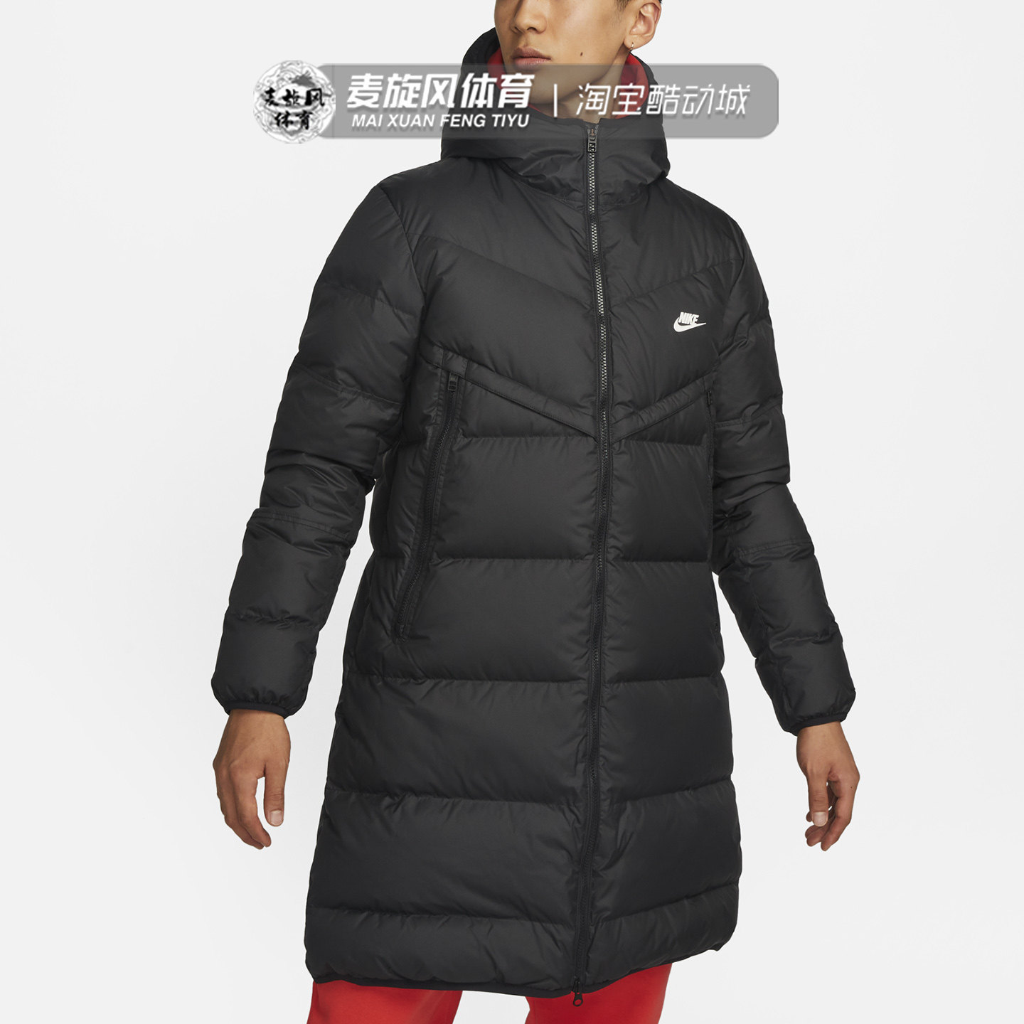 Nike秋冬款男装连帽中长款防风运动羽绒服休闲保暖外套DV1134-010