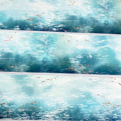 手帐分装胶带清潭影zero湖水面金鱼群diy古风PET素材账手机壳贴纸