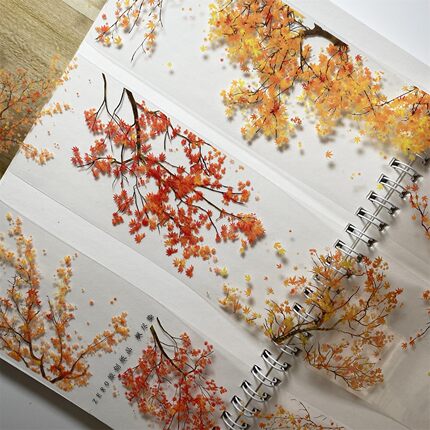 一件包邮手帐分装胶带027枫尽染ZERO树叶古风素材账流麻贴纸咕卡