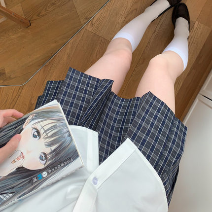 店庆价小野森单格裙/正品原创jk制服格裙校供感学院风显瘦半身裙
