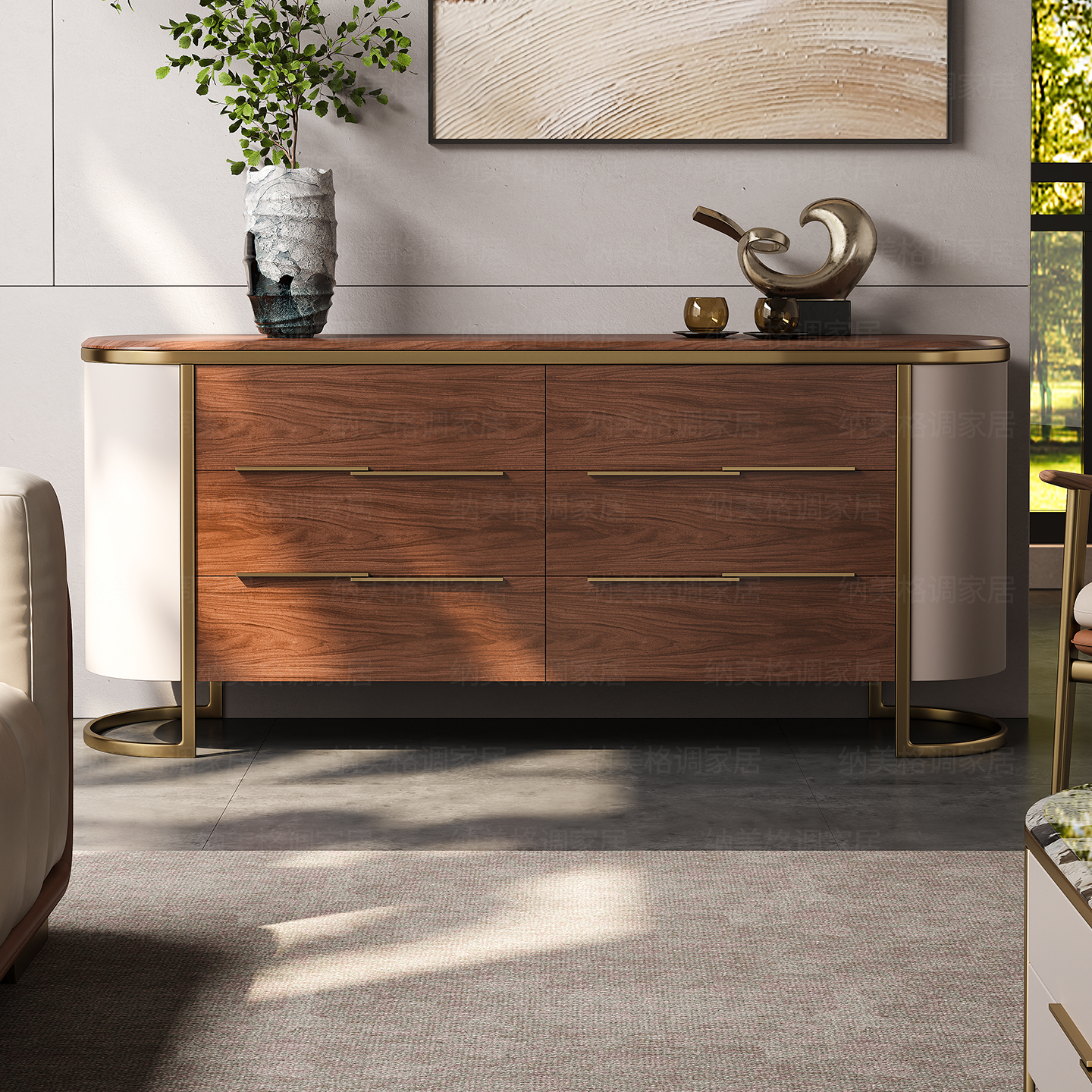 复古实木六斗柜卧室家用客厅