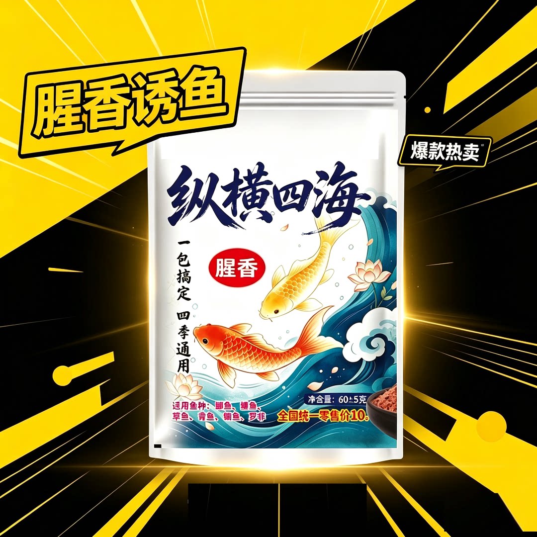 纵横四海饵料腥红鲫浓腥鱼饵套餐活饵/谷麦饵等饵料