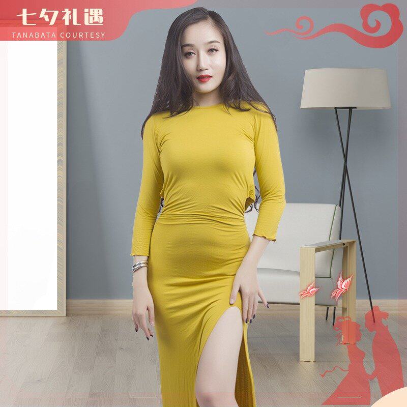 Belly Dance Practice clothing jacket 2019 new pattern summer Split ends Conjoined sexy Show thin Package hip fish tail longuettein the Sports/Yoga/Fitness/Fans supplies , Dance/Aerobics/Gymnastics , Belly dance , Belly Dance Set(Costumes)  category - from Buy2taobao.com to provide professional Taobao agent buy service