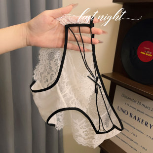 『柔缕迷情』蕾丝镂空性感女士内裤女无痕2026新款中腰透明三角裤