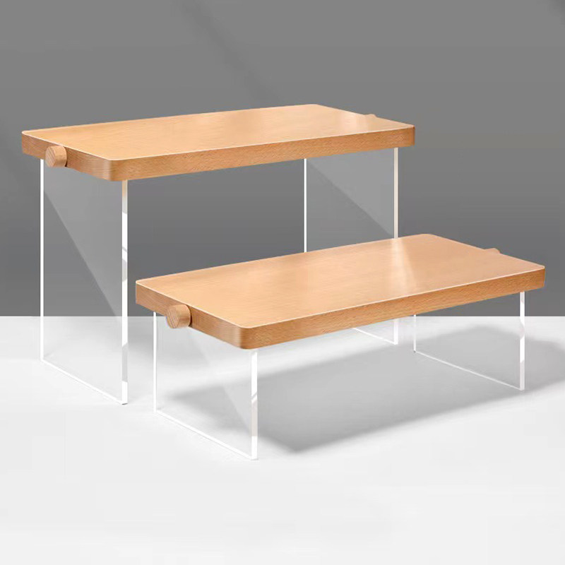 高端亚克力榉木展示架透明手办多功能梯形男女鞋包包精品陈列架子,商业/办公家具,服装展示架,淘宝优惠券,粉丝福利购,淘宝优惠卷