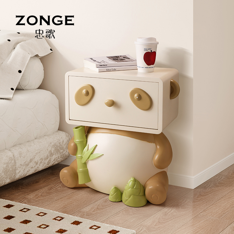 忠歌熊猫卡通床头柜茶几