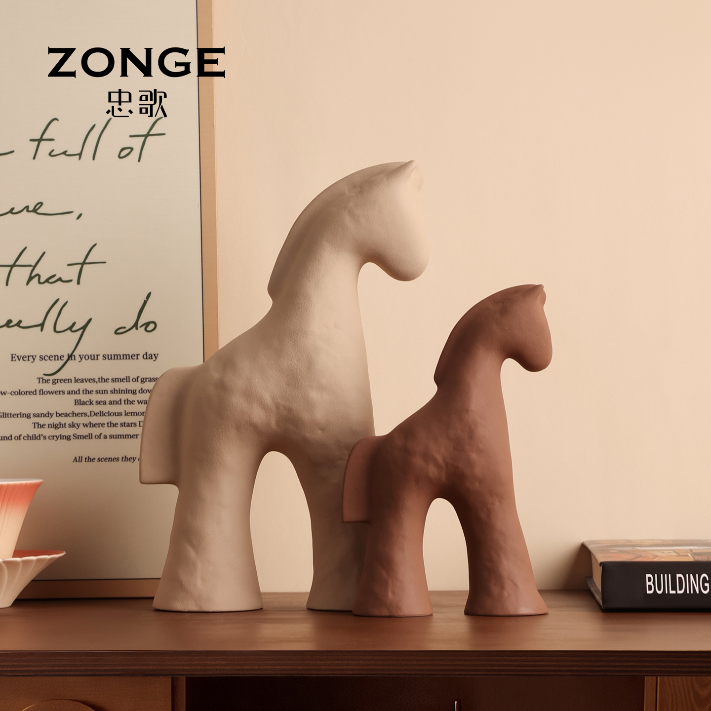 创意高级感艺术软装饰忠歌陶瓷马