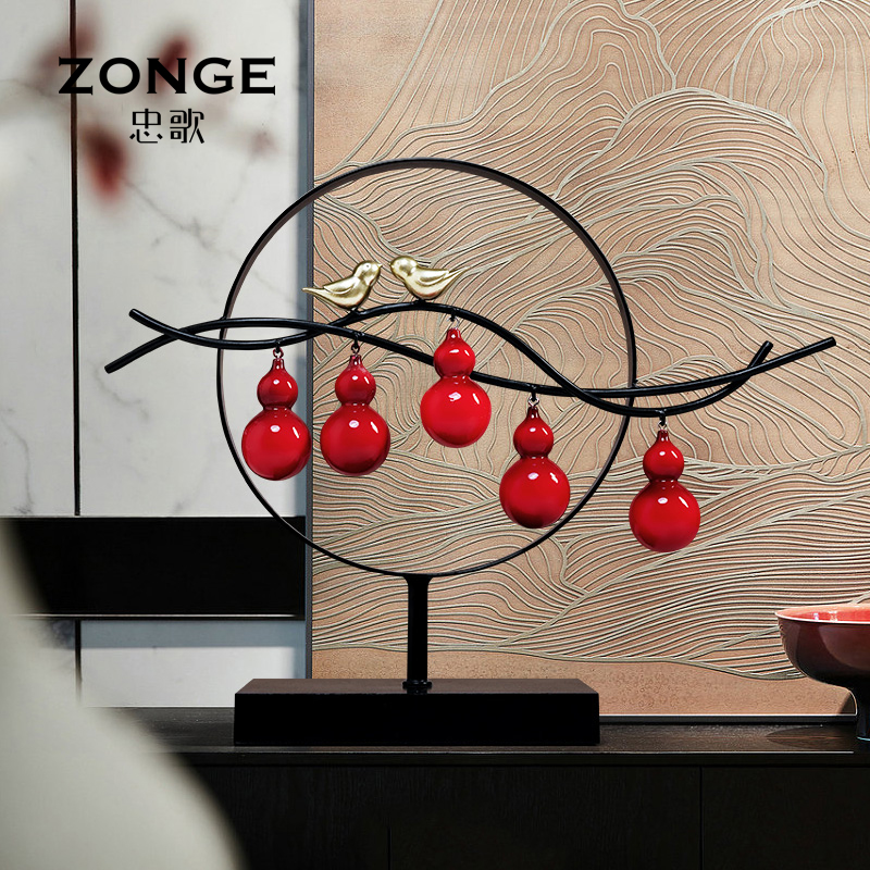 忠歌新中式五福临门摆件