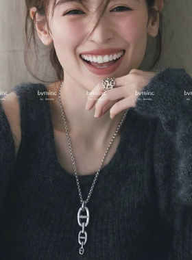 养马人 日杂同款三只大小猪鼻子项链 毛衣链